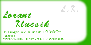 lorant klucsik business card